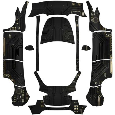 Circuit motherboard – Tesla Model Y wrap