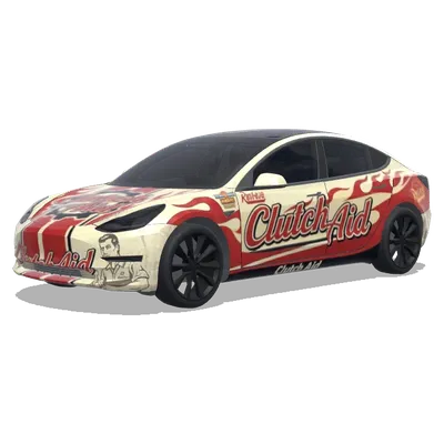 クラッチエイド (Clutch Aid brand from the Cars disney movie) – テスラ Model 3 ラッピング
