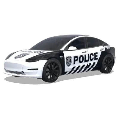 Чёрно-белая полиция – оклейка Tesla Model 3