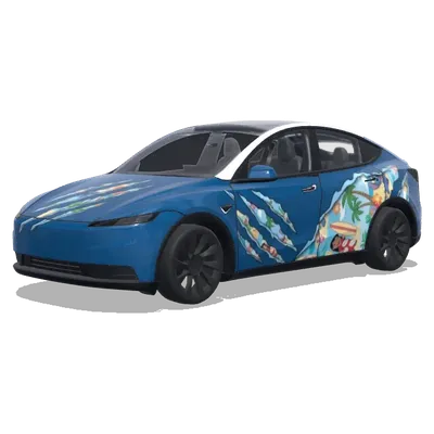 Лило и Стич – оклейка Tesla Model Y