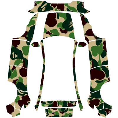 BAPE綠色迷彩（BAPE green camo） – 特斯拉 Model Y 塗裝