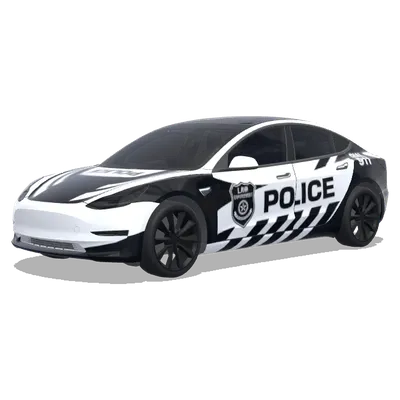 Чёрно-белая полицейская плёнка – оклейка Tesla Model 3