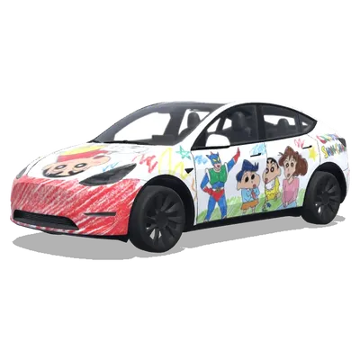 Crayon Shin-chan (crayon shinchan) – covering Tesla Model Y