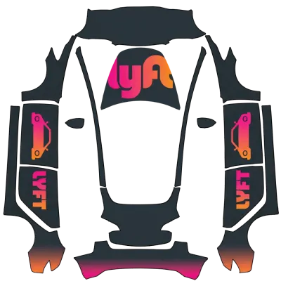 리프트 라이드셰어 (Rideshare Lyft) – 테슬라 Model 3 랩핑