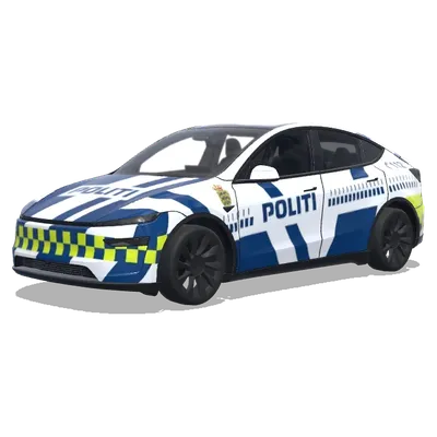 Blue White Checkered Police Tesla – Tesla Model Y wrap