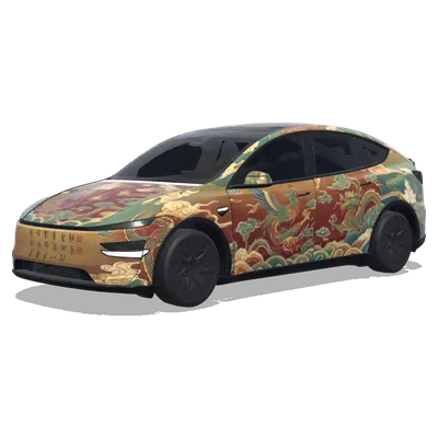 Art ancien chinois (中国古代艺术元素) – covering Tesla Model Y L