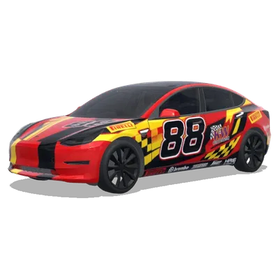 Roter 88-Racing-Folierung – Tesla Model 3 Wrap