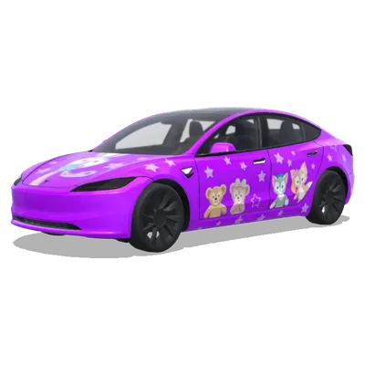 StellaLou-Freunde – violette Folierung – Tesla Model 3 Wrap