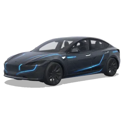 Futuristic, color dark grey – Tesla Model 3 wrap
