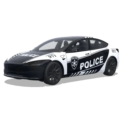 Звезда на эмблеме полиции – оклейка Tesla Model 3