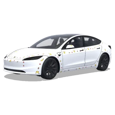Minimalist Pikachu – Tesla Model 3 wrap