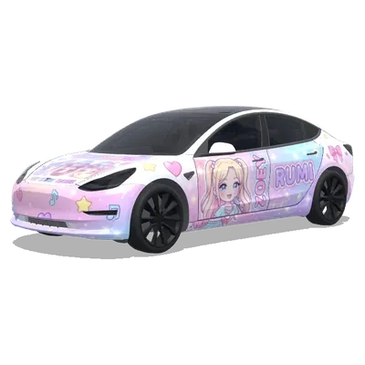 Pastel K-Pop Star Wrap – Tesla Model 3 wrap