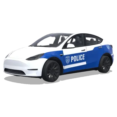 Синяя полицейская без текста (不要任何文字，蓝色警车涂装，白色主体) – оклейка Tesla Model Y