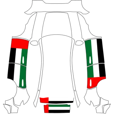Drapeau EAU (UAE FLAG) – covering Tesla Model Y