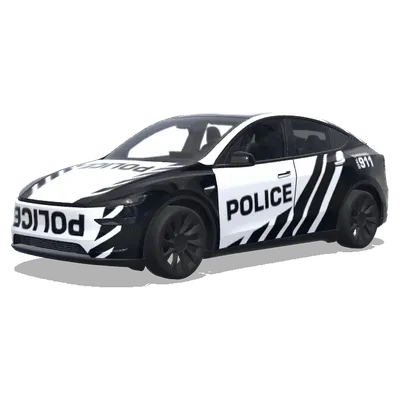 Чёрно-белая полицейская 911 – оклейка Tesla Model Y