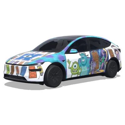 Die Monster AG (Monsters, Inc. style) – Tesla Model Y L Wrap