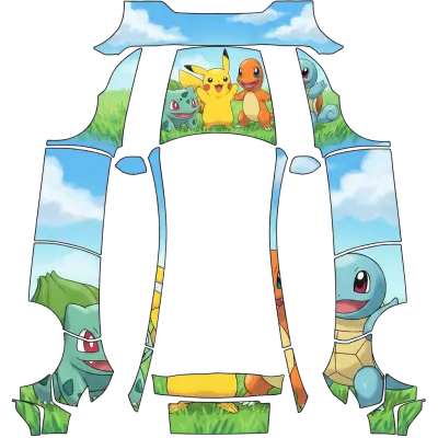 피카츄와 친구들 (pikachu and friends) – 테슬라 Model Y 랩핑