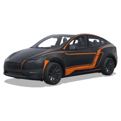 哑光黑橙电路 – 特斯拉 Model Y 涂装