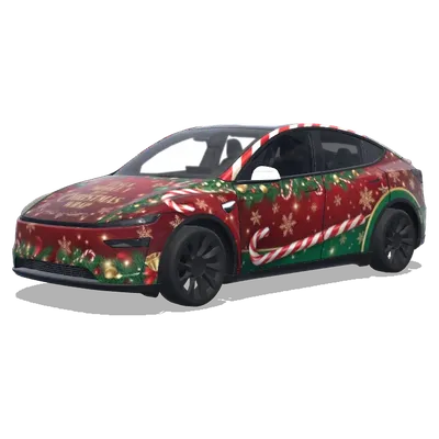 Zuckerstangen-Weihnachten – Tesla Model Y Wrap