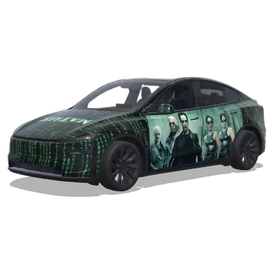Matrix Grey – Tesla Model Y wrap