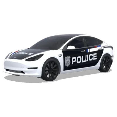 Чёрно-белый полицейский жетон – оклейка Tesla Model 3