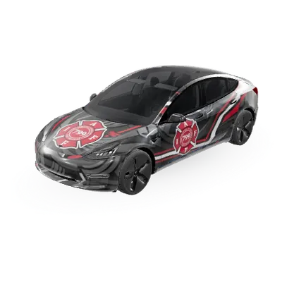 Pompiers (Fire dept) – covering Tesla Model 3