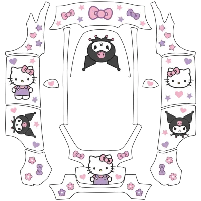 Sanrio Friends – Tesla Model Y wrap
