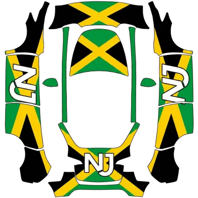 Ямайский флаг 3 (Jamaican flag 3) – оклейка Tesla Model Y
