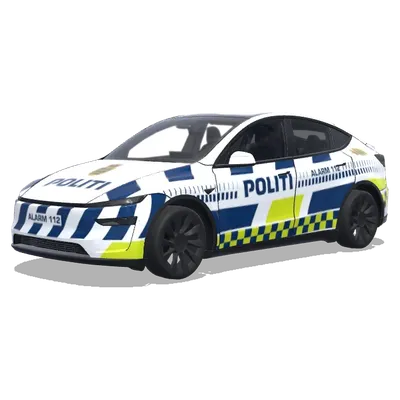 Blue White Checkered Police Wrap – Tesla Model Y wrap
