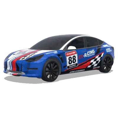 Blue Checkered 88 – Tesla Model 3 wrap