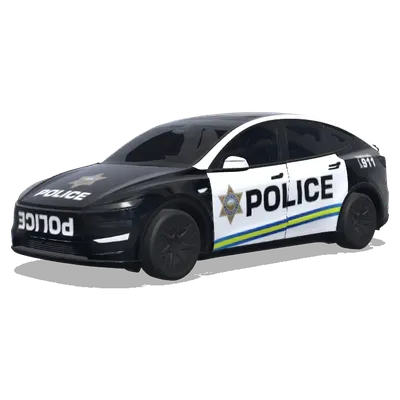 Schwarz-Weiß-Polizeistern – Tesla Model Y L Wrap