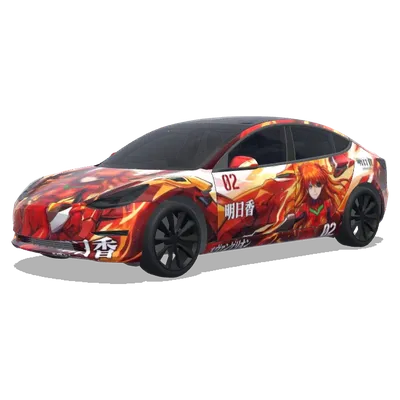 クリムゾン・アスカ・ブレイズ (明日香) – テスラ Model 3 ラッピング