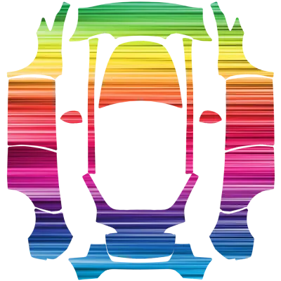 Regenbogenlinien (rainbowlines) – Tesla Model Y Wrap