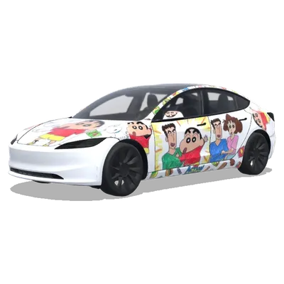 Крейон Синтян (crayon shinchan) – оклейка Tesla Model 3