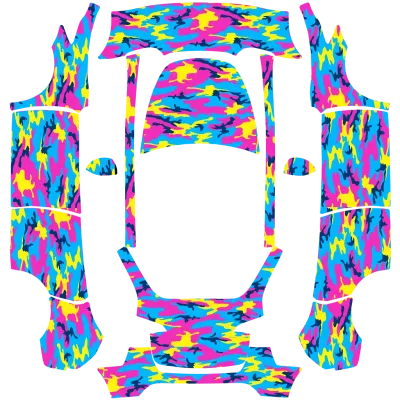neon camo – Tesla Model Y wrap