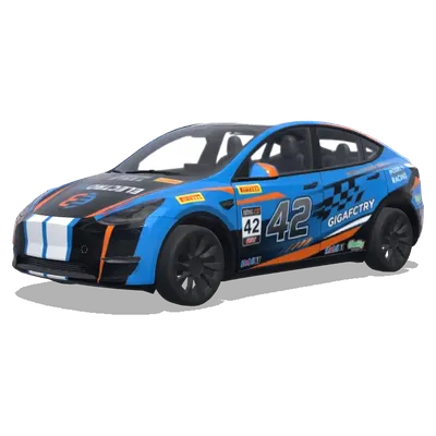 蓝色42超级工厂车身贴膜 – 特斯拉 Model Y 涂装