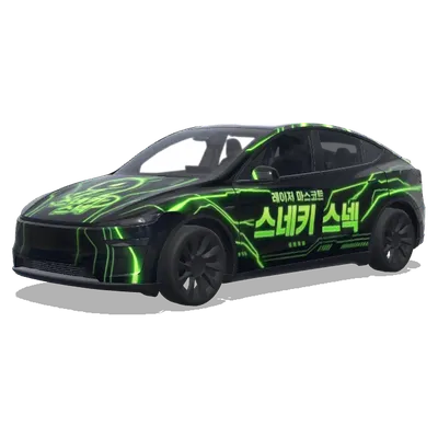 Neon Snake – Tesla Model Y wrap