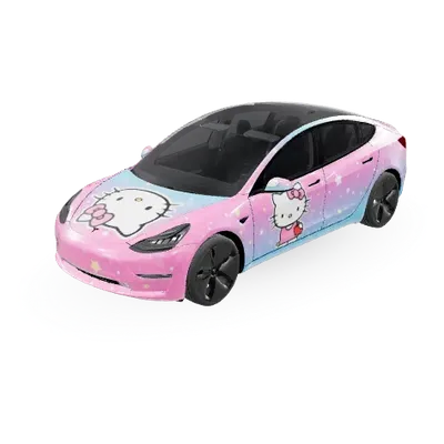 Хеллоу Китти 1 (hellokitty1) – оклейка Tesla Model 3