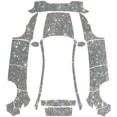 Silber Glitzer (Silver glitter) – Tesla Model Y Wrap