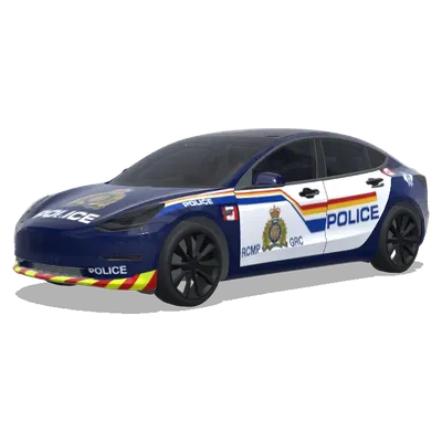 Police montée royale (royal canadian mounted police car) – covering Tesla Model 3