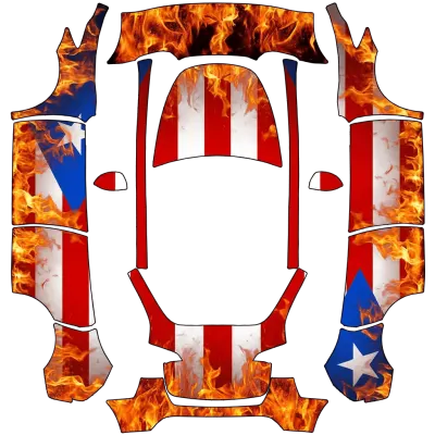 Puerto-Ricanische Flagge (Puertorican flag) – Tesla Model Y Wrap