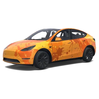 Décalque Tesla Éclaboussure Orange – covering Tesla Model Y