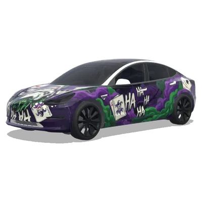 고담 조커 스타일 (Gotham Joker style) – 테슬라 Model 3 랩핑