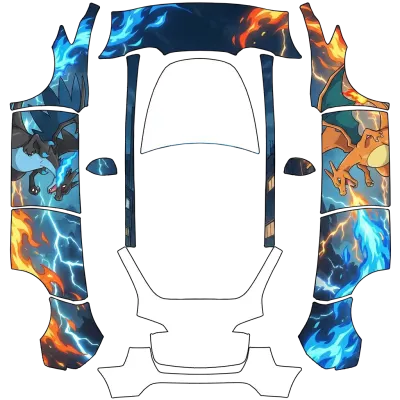 Glurak X & Y (Charizard X & Y) – Tesla Model Y Wrap