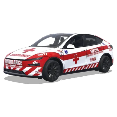 Rotes Kreuz 911-Krankenwagen – Tesla Model Y Wrap