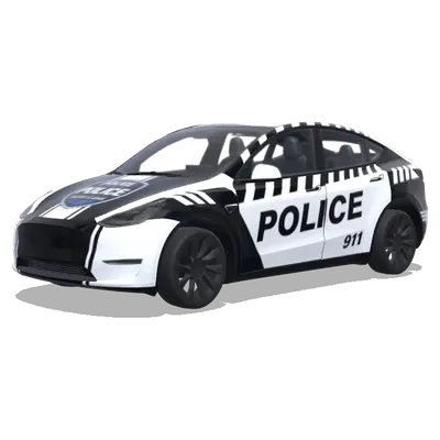 Полосатый полицейский Tesla – оклейка Tesla Model Y