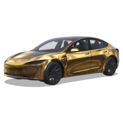 プレミアムゴールドクローム – テスラ Model 3 ラッピング