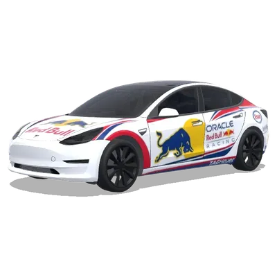 Red Bull Racing F1 team white livery – Tesla Model 3 wrap
