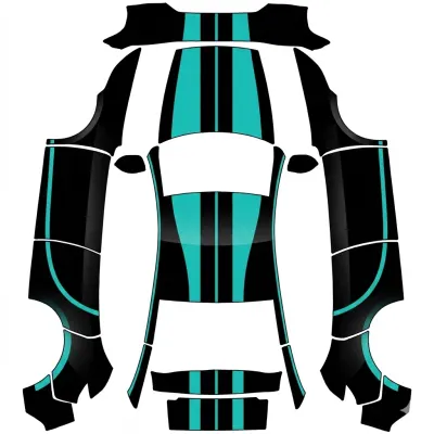 블랙 시안 레이스 (Black and cyan race mod) – 테슬라 Model Y 랩핑
