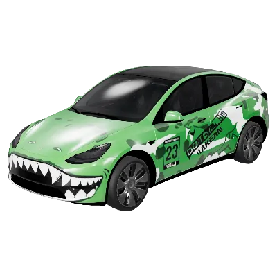 ダイノカモレーシング (Dino Camo Racing Livery) – テスラ Model Y ラッピング